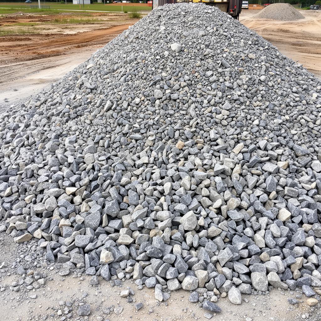 Crushed Limestone bulk material pile - NOLA Sand & Gravel