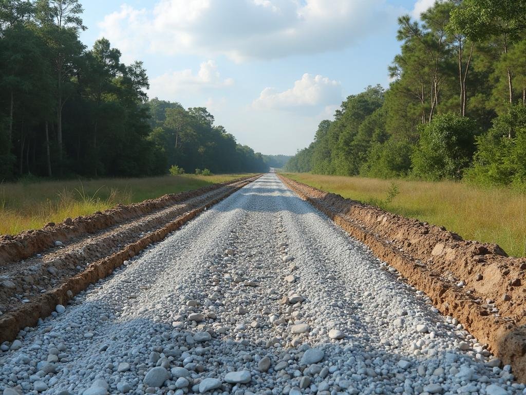 #610 Crushed Limestone in use on a New Orleans project