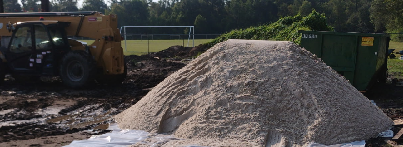 Mason Sand bulk material pile - NOLA Sand & Gravel