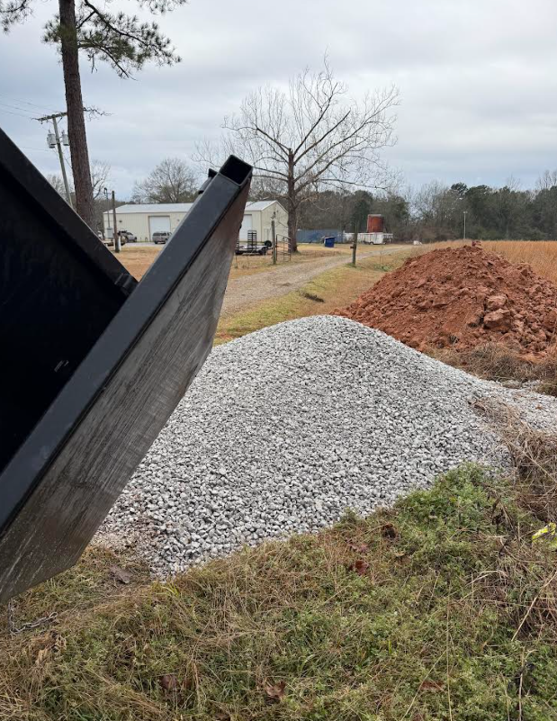 Limestone and red clay dirt